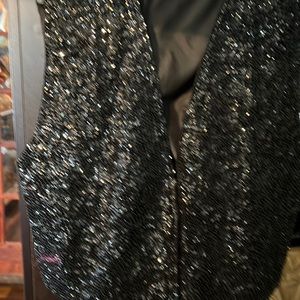 Vintage black sequins vest